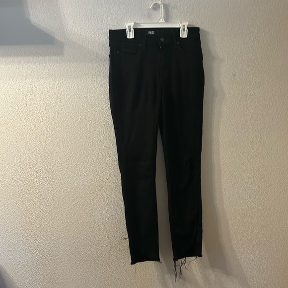 Paige Hoxton ankle black jeans with raw hem size 27 - Picture 1 of 10